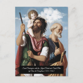 Sint Christopher met de Baby Christ Briefkaart