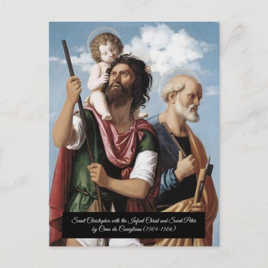 Sint Christopher met de Baby Christ Briefkaart (Voorkant)