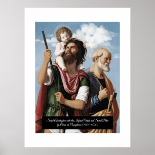 Sint Christopher met de Baby Christ Poster