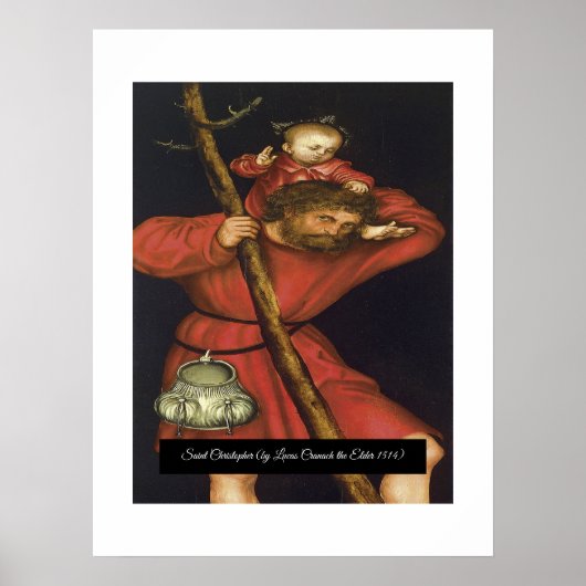 Sint Christopher met de Baby Christ Poster (Voorkant)
