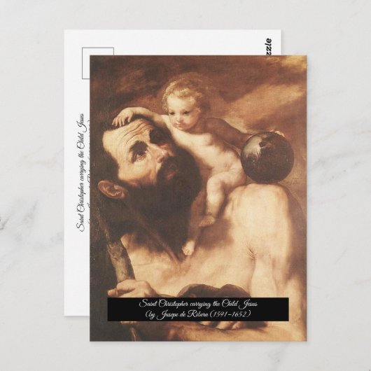 Sint Christopher met het Kind Christus Briefkaart (Voorkant / Achterkant)