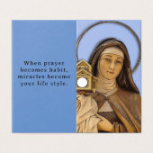 Sint Clara Assisi Gebedskaart Kaart (Buitenkant ongevouwen)