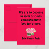 Sint Clara van Assisi Briefkaart (Voorkant / Achterkant)