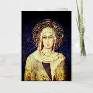 Sint Clara van Assisi door Simone Martini Folie Wenskaart