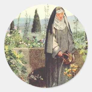 Sint Clara van Assisi: patrones van de televisie Ronde Sticker