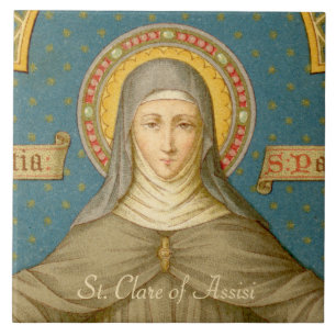 Sint Clara van Assisi (SAU 027) Keramische tegel 1 Tegeltje