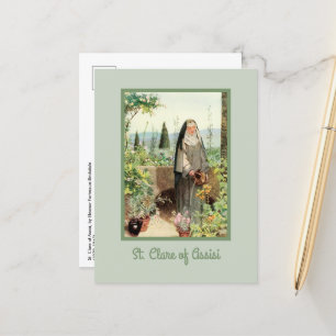 Sint Clara van Assisi Water geven aan Bloemen (M 0 Briefkaart