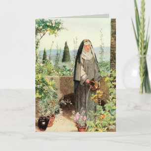 Sint Clara van Assisi Water geven aan Bloemen (M 0 Kaart