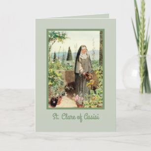Sint Clara van Assisi Water geven aan Bloemen (M 0 Kaart