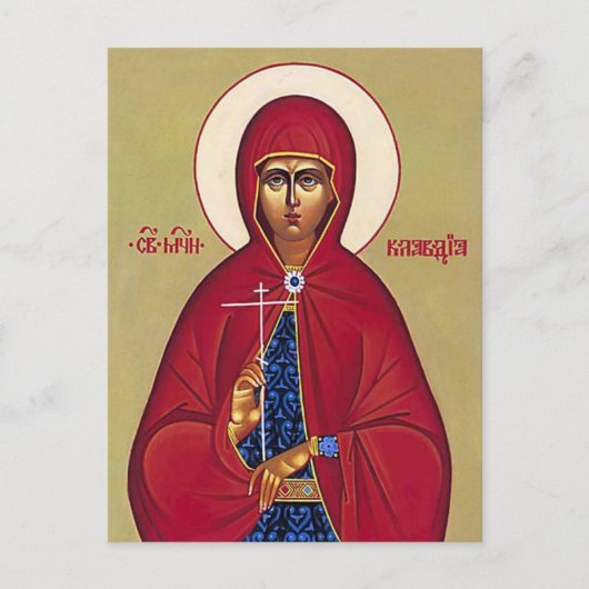 Sint Claudia Procula Orthodox Icoon Briefkaart (Voorkant)