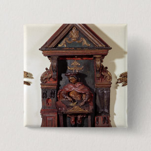 Sint-Crispin op zijn werkbank plaatsen Vierkante Button 5,1 Cm