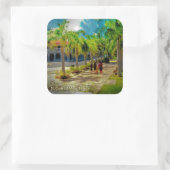 Sint-Croix Maagdeneilanden Palm Trees Familie Vierkante Sticker (Tas)
