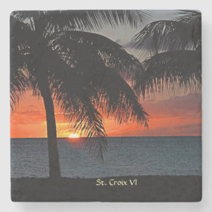 Sint-Croix Sunset Maagdeneilanden Caribisch gebied Stenen Onderzetter