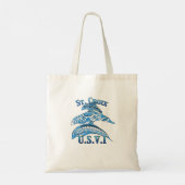 Sint-Croix USVI Vacation Tribal Dolphins Tote Bag (Achterkant)