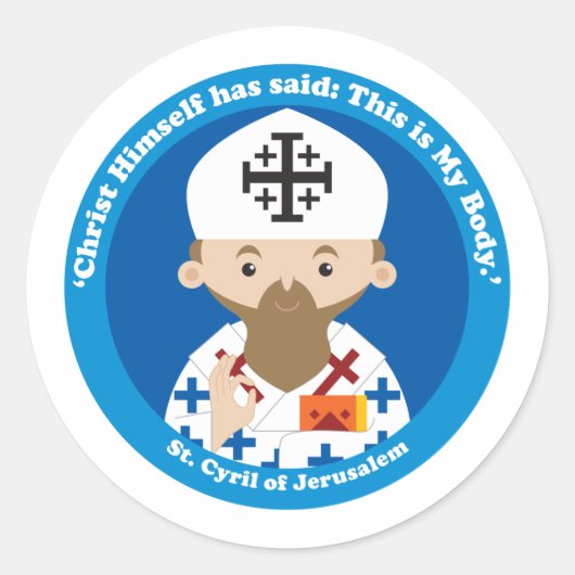 Sint-Cyril van Jeruzalem Ronde Sticker (Voorkant)