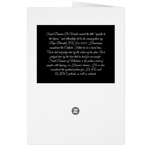 Sint Damien van het wenskaart Molokai (Achterkant)