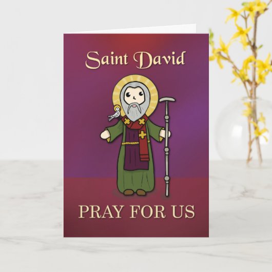 Sint-David Simple Saint Pray voor ons Kaart (Gele Bloem)