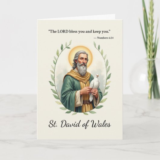 Sint David van Wales Gods Vrede met Schriftuur Kaart (Voorkant)