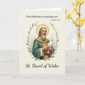 Sint David van Wales Gods Vrede met Schriftuur Kaart (Gele Bloem)