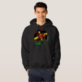 Sint David's Day Hoodie met vlag, Welsh Dragon (Voorkant volledig)