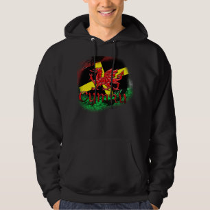 Sint David's Day Hoodie met vlag, Welsh Dragon