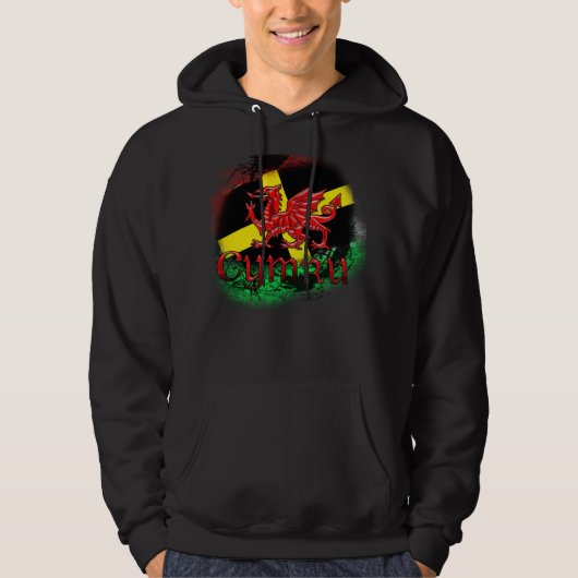 Sint David's Day Hoodie met vlag, Welsh Dragon (Voorkant)