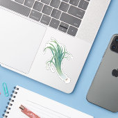 Sint David's Day Leek Contour Sticker (fR) (Laptop met iPhone)