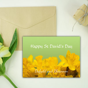 Sint David's Day Personalized Yellow Daffodils Kaart