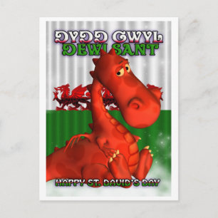 Sint David's Day, Welsh Card, Dydd Gwyl Dewi Sant Briefkaart