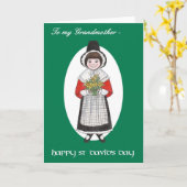Sint David's Day, Welsh Costume, voor oma Kaart (Gele Bloem)