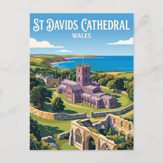 Sint Davids Kathedraal Wales Briefkaart (Voorkant)