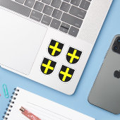 Sint David's Shield 4-up Contour Sticker (Laptop met iPhone)