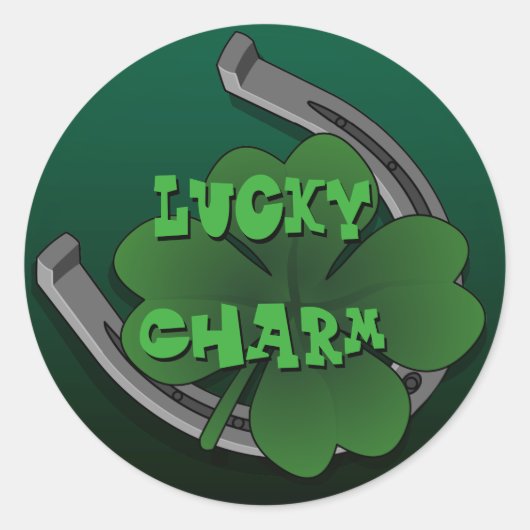 Sint-Deeltjesstickers Aangepast Lucky Charm Sticke Ronde Sticker (Voorkant)