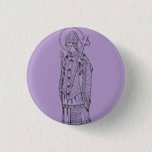 Sint Deiniol Abt en Bisschop Ronde Button 3,2 Cm (Voorkant)