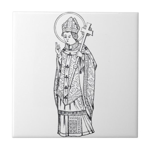 Sint Deiniol Abt en Bisschop Tegeltje (Voorkant)