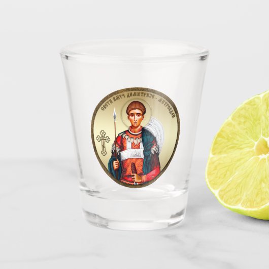 Sint Demetrius Mitrovdan Shot Glas (Voorkant)