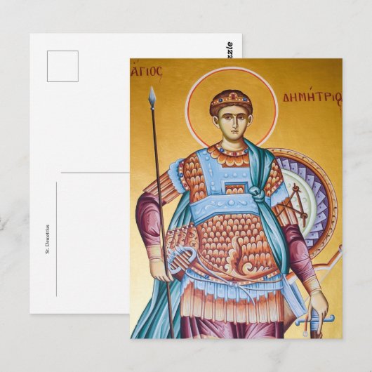Sint-Demetrius orthodox Christelijk icoon Briefkaart (Voorkant / Achterkant)