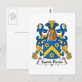 Sint-Denis Family Crest Briefkaart (Voorkant / Achterkant)