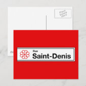 Sint-Denis, Montreal Street Sign Briefkaart (Voorkant / Achterkant)