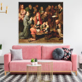 Sint Diego van Alcala die voedsel geeft aan de arm Canvas Afdruk (Insitu (Woonkamer))