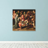 Sint Diego van Alcala die voedsel geeft aan de arm Canvas Afdruk (Insitu (Houten vloer))