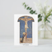 Sint-Dominic bij het kruis van Christus door Fra A Briefkaart (Staand voorkant)