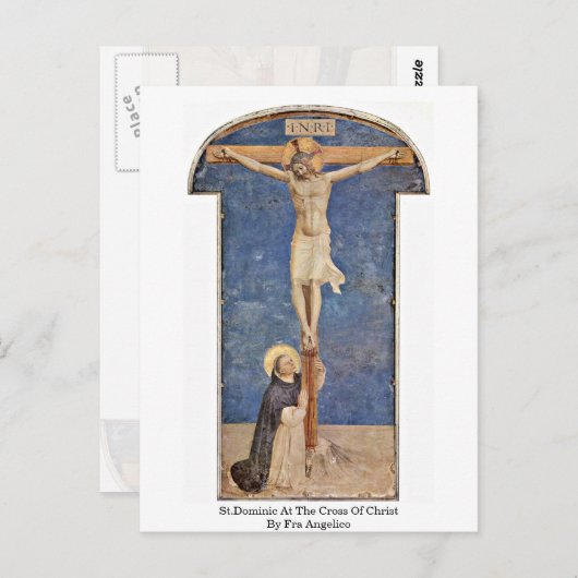 Sint-Dominic bij het kruis van Christus door Fra A Briefkaart (Voorkant / Achterkant)