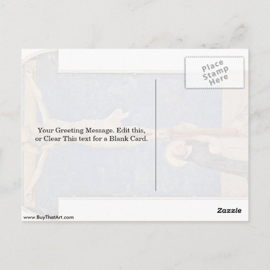 Sint-Dominic bij het kruis van Christus door Fra A Briefkaart (Achterkant)