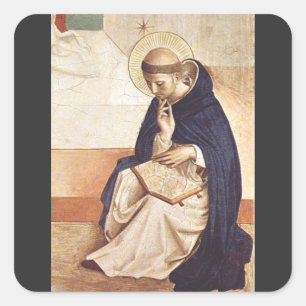 Sint-Dominicus door Fra Angelico Renaissance Kunst Vierkante Sticker