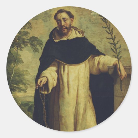 Sint Dominicus Guzman Ronde Sticker (Voorkant)