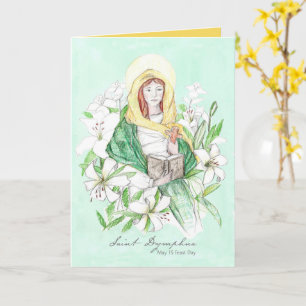 Sint Dymphna Feestdag 15 Mei Religieuze Lelie Kaart