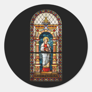 Sint Elisabeth van Hongarije Premium Middeleeuwse Ronde Sticker