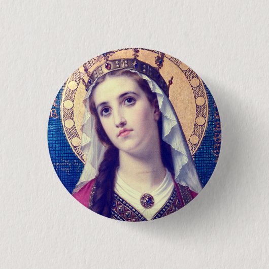 Sint Elisabeth van Hongarije Premium Romantische S Ronde Button 3,2 Cm (Voorkant)