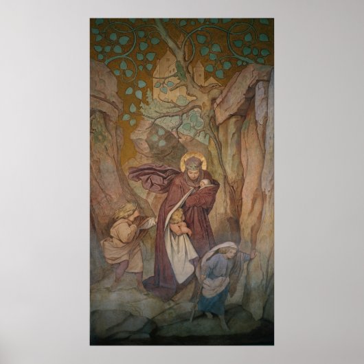 Sint-Elisabeth's vertrek uit Wartburg Castle Poster (Voorkant)